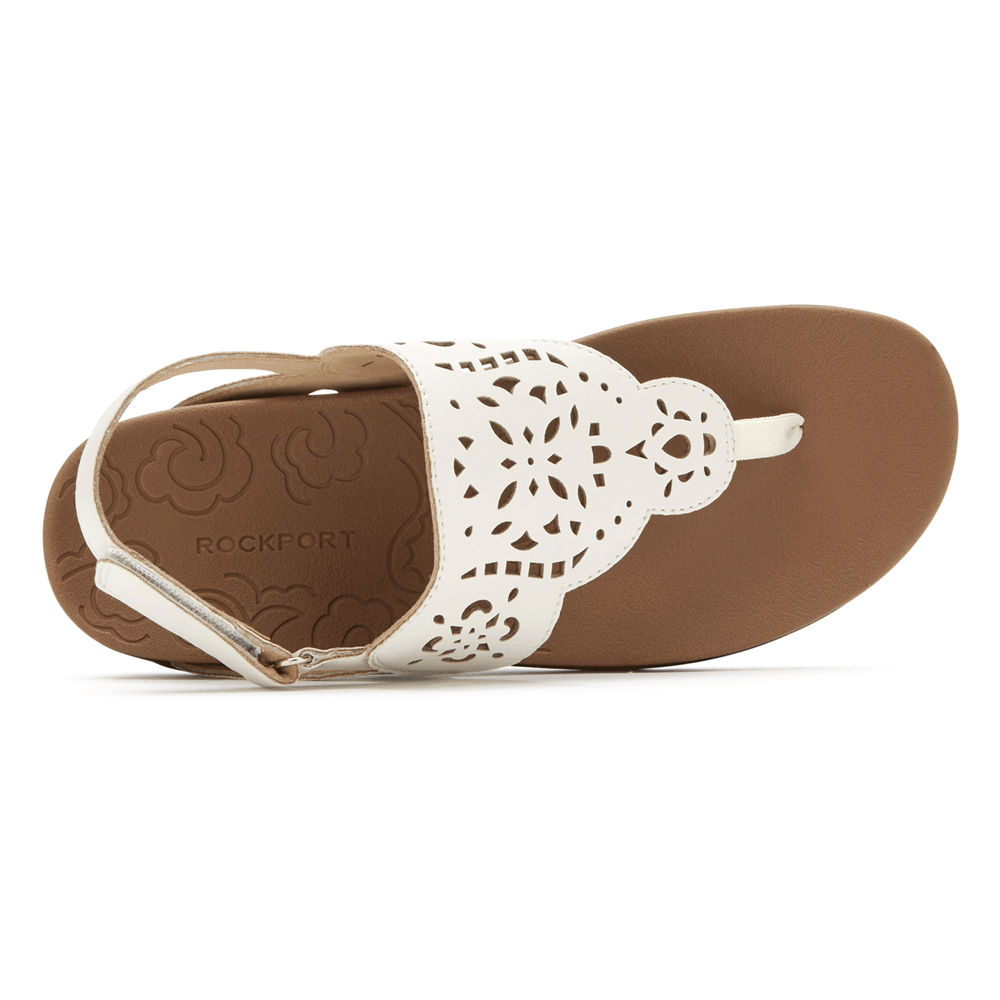 Sandálias Rockport Mulher Branco - Ridge Circle Cutout Thong - 76281ZREX